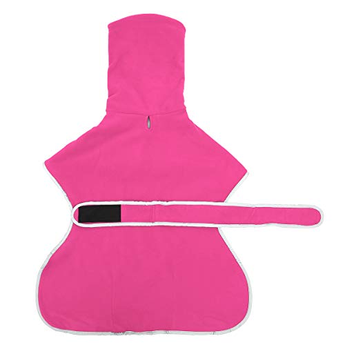 Morezi - Abrigo para perro con barra reflectante, forro polar de poliéster suave, banda ajustable, chaqueta de invierno para perros para galgos, leñadores y látigo, color rosa