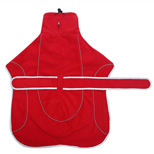 Morezi Galgos abrigos con barra reflectante, ropa cálida para perro forro polar de poliéster suave, banda ajustable – chaqueta de invierno para perros para galgos, lurchers y Whippets – rojo – XXLarge