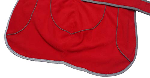 Morezi Galgos abrigos con barra reflectante, ropa cálida para perro forro polar de poliéster suave, banda ajustable – chaqueta de invierno para perros para galgos, lurchers y Whippets – rojo – XXLarge