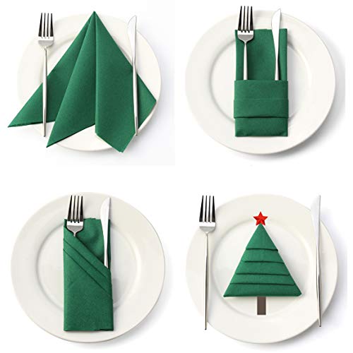 MORGIANA Servilletas Airlaid verdes, servilletas decorativas de tela, servilletas desechables ecológicas para Navidad, día de Patrick, boda, fiesta | 40 cm x 40 cm Paquete de 50 (verde)