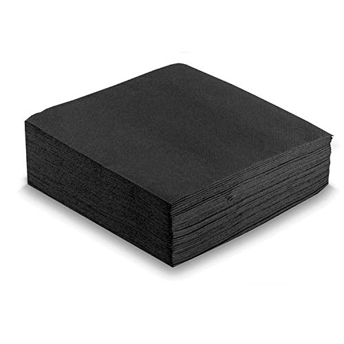 MORIGAMI SER42104958 Servilleta 40x40, 2 capas, pliegue 1/4, 50 servilletas, punta-punta, Negro