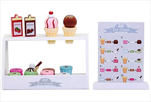 Mostrador - Ice Cream - Heladería - Madera - Medidas: 28 x 13 x 16 cm - Accesorios incluidos