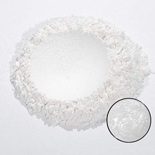 MOSUO Pigmentos para Resina Epoxi, 50g Blanco Pigmentos en Polvo Natural Mica en Polvos Tintes para Teñir Resina Epoxi, Jabones, Slime, Cera, Pintura, Vela, Uñas, Cosmético y Arte de Bricolaje