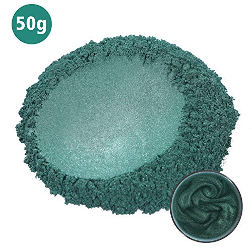 MOSUO Pigmentos para Resina Epoxi, 50g Verde Oscuro Pigmentos en Polvo Natural Mica en Polvos Tintes para Teñir Resina Epoxi, Jabones, Slime, Cera, Pintura, Vela, Uñas, Cosmético y Arte de Bricolaje