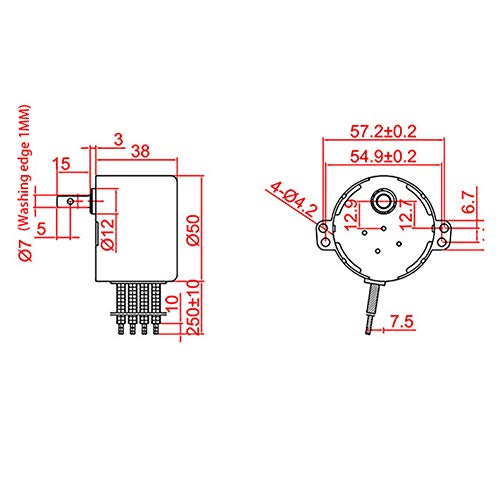 Motor de engranaje eléctrico Asdomo con imán permanente, reversible, alta velocidad, bajo nivel de ruido para generador (220 V, 2,5 RPM/min)