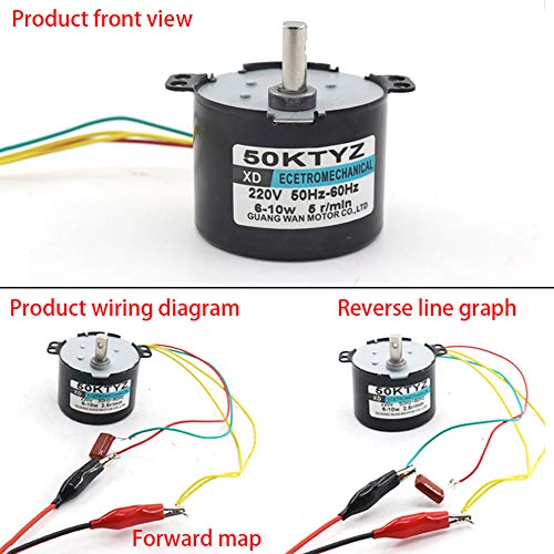 Motor de engranaje eléctrico Asdomo con imán permanente, reversible, alta velocidad, bajo nivel de ruido para generador (220 V, 2,5 RPM/min)