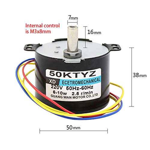 Motor de engranaje eléctrico Asdomo con imán permanente, reversible, alta velocidad, bajo nivel de ruido para generador (220 V, 2,5 RPM/min)