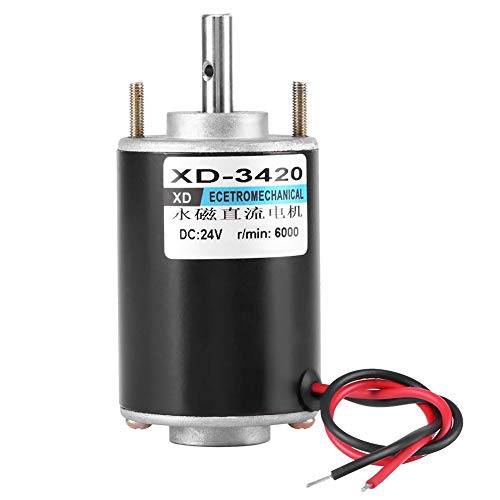 Motor Eléctrico de 12V / 24V DC, Motor de Imán Permanente CW/CCW de Alta Velocidad para Máquina de Algodón de Azúcar, Banco de Corte Pequeño, máquina de pulir, etc.(24V6000)