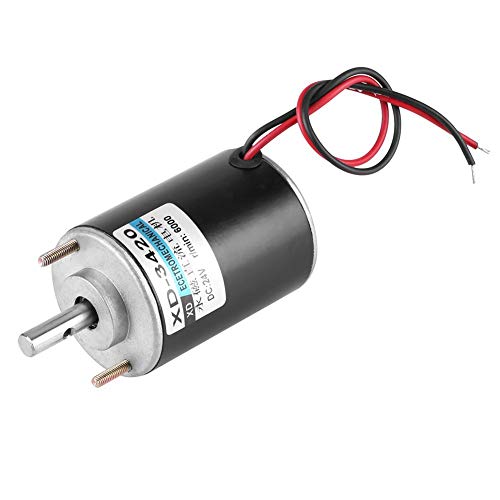 Motor Eléctrico de 12V / 24V DC, Motor de Imán Permanente CW/CCW de Alta Velocidad para Máquina de Algodón de Azúcar, Banco de Corte Pequeño, máquina de pulir, etc.(24V6000)