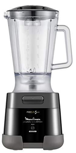 Moulinex 1.2.3 Ultimate Picadora Eléctrica De Alimentos Y Batidora De Vaso, 1000 W, 0.55 litros, Revestimiento de Titanio, Negro