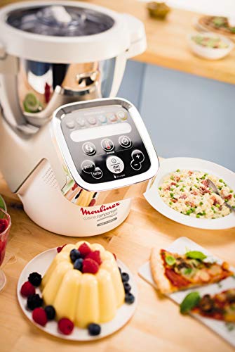 Moulinex Cuisine Companion HF800A13 Robot cocina con 6 programas automáticos, 4,5 L de capacidad 6 personas, 12 velocidades y temperatura de 30º a 130º, función de mantenimiento de la calor 45 min