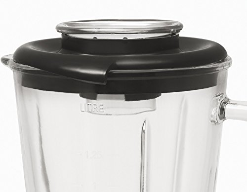 Moulinex Faciclick Cristal LM310E10 Batidora de vaso con potencia de 500 W regulables a través de dos velocidades, vaso de cristal de 1.25 litros, permite picar hielo, pies de goma antideslizantes