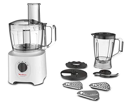 Moulinex FP246110 - Robot de cocina (2,4 L, Blanco, Giratorio, 1,8 L, Mezcla, Picar, Moler, Amasar, Mezcla, Puré, China)