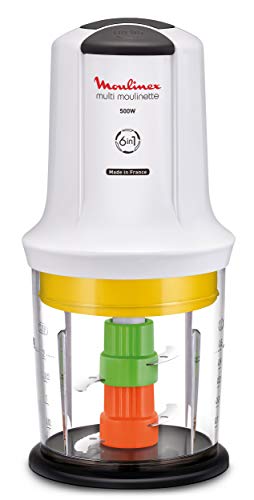 Moulinex Multimoulinette Picadora 6 en 1, 500 W, 2 Velocidades, Blanco