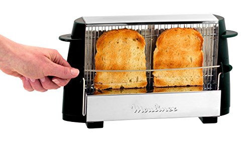 Moulinex Multipan A15453 - Tostador clásico de 760 W para todo tipo de pan, negro/inox