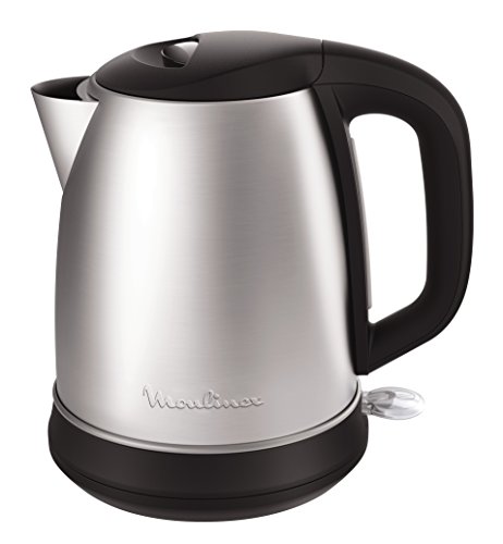 Moulinex Subito Select BY550D Hervidor Eléctrico 2400 W con 1.7 L de Acero Inoxidable, indicador de Nivel de Agua, Tapa con bisagras de Apertura, Filtro antical extraíble y de Color Negro, 1.7 litros