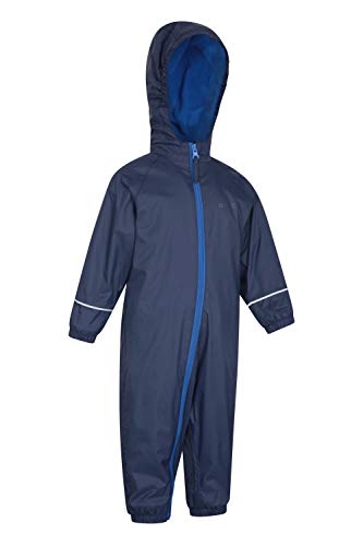 Mountain Warehouse Mono Impermeable Estampado Spright - Mono de Verano Transpirable, Abrigo Impermeable, Secado rápido, Chubasquero con Costuras termoselladas para niños Azul Marino 18-24 Meses