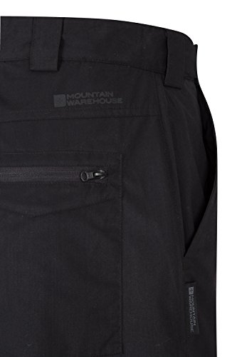 Mountain Warehouse Pantalones Elásticos Hombre Trek - Pantalones Ligeros, elásticos, fáciles de Transportar, para Senderismo y Viajes Negro 44W