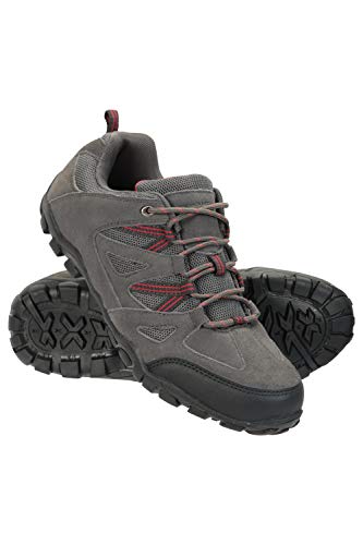 Mountain Warehouse Zapatos para Caminar al Aire Libre de Hombre - Parte Superior de Gamuza y Malla, Plantilla de EVA Acolchada, Suela de Goma - para Senderismo, Viajes Gris Oscuro 44