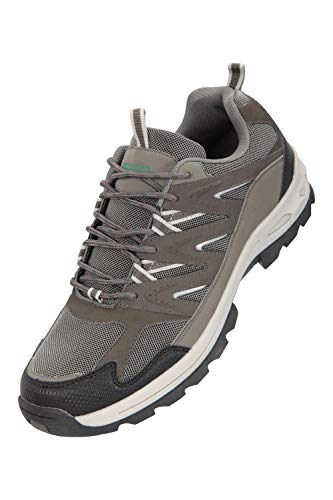 Mountain Warehouse Zapatos para Hombre Highline II - Zapatos para Caminar de Gamuza y Malla, Plantilla de Goma EVA, Suela con Agarre - para Acampada y Senderismo Gris Oscuro 42