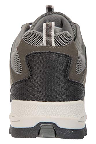 Mountain Warehouse Zapatos para Hombre Highline II - Zapatos para Caminar de Gamuza y Malla, Plantilla de Goma EVA, Suela con Agarre - para Acampada y Senderismo Gris Oscuro 42