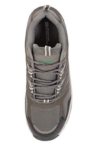 Mountain Warehouse Zapatos para Hombre Highline II - Zapatos para Caminar de Gamuza y Malla, Plantilla de Goma EVA, Suela con Agarre - para Acampada y Senderismo Gris Oscuro 42