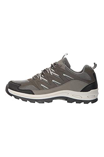 Mountain Warehouse Zapatos para Hombre Highline II - Zapatos para Caminar de Gamuza y Malla, Plantilla de Goma EVA, Suela con Agarre - para Acampada y Senderismo Gris Oscuro 42