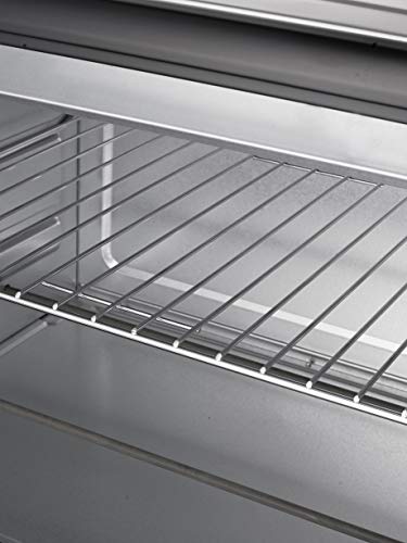 Mpm MPE-06/T Horno Eléctrico de Sobremesa Convección 32 litros, Acero Inoxidable, Asador de Pollo, Temporizador, Ajuste de Temperatura, 1600W, 1600 W, 0 Decibeles, Gris