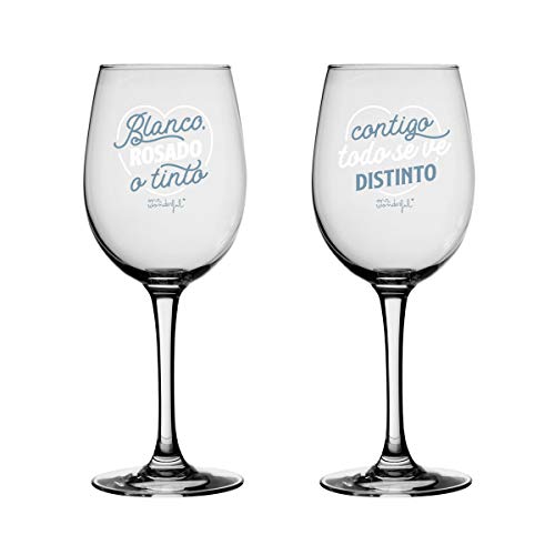 Mr. Wonderful Set de Dos Copas de Vino para Brindar por lo que Está por Lograr