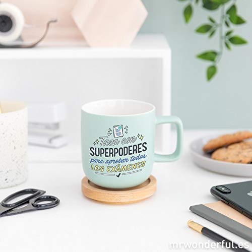 Mr. Wonderful Taza-SUPERPODERES para APROBAR Todos LOS EXÁMENES, Multicolor, 8,3 x 8,3