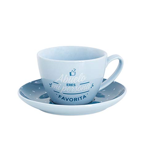 Mr. Wonderful WOA09386ES Taza y plato - Abuelo, eres mi persona favorita