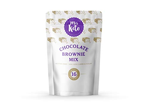 Mrs. Keto Preparado para tarta de Chocolate Brownie Mix - Baja en Carbohidratos, Sin Azúcar, Gluten Libre