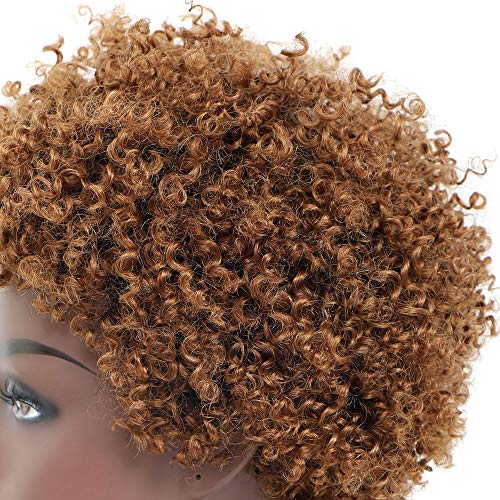 Ms Taj Corto Afro Rizado Rizado Pelucas de cabello humano para mujeres negras Virgen brasileña Corto Rizado Afro Pelucas Cabello humano Densidad 150% Sin procesar corto rizado pelucas para mujeres