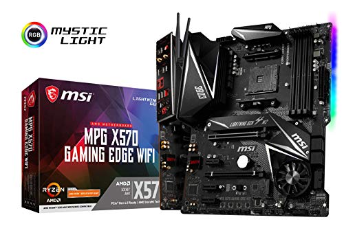 MSI Mpg X570 Gaming Edge Wi-Fi - Placa Base (Chipset AMD X570, DDR4, Audio Boost, Intel Lan, Socket AM4, Wi-Fi, HDMI, Soporta AMD Pocesadores) Color Negro