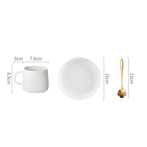 MSNLY Conjunto nórdico Taza de cerámica Oreja Colgante Plato Estilo Europeo Las Tazas de café pequeñas Europeas están Equipadas con Oficina en casa Simple 1 Taza de café con Leche