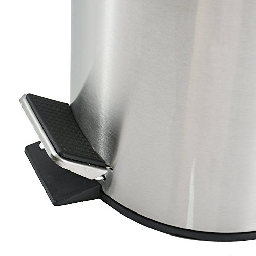 MSV Cubo DE Basura DE Acero Inoxidable 5 L, Cromado, 33 cm