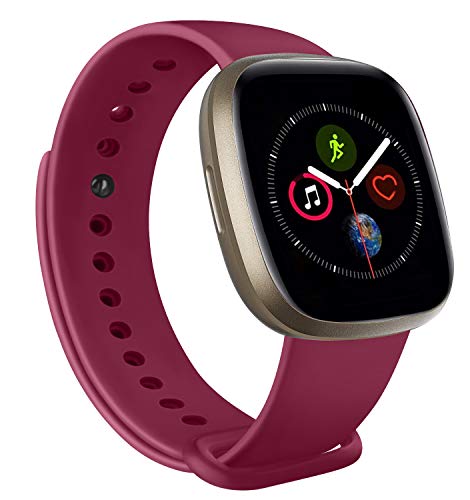 Muhe Correa Compatible con Apple Watch 38mm 42mm 40mm 44mm, Pulsera Repuesto de Silicona Suave para iWatch Series 6 5 4 3 2 1, Mujer y Hombre (42mm/44mm M/L, Vino Rojo)