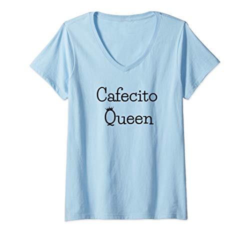 Mujer Cafecito Queen Camiseta Cuello V