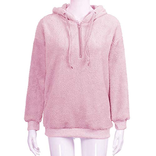 Mujer Caliente y Esponjoso Tops Chaqueta Suéter Abrigo Jersey Mujer Otoño-Invierno Talla Grande Hoodie Sudadera con Capucha riou