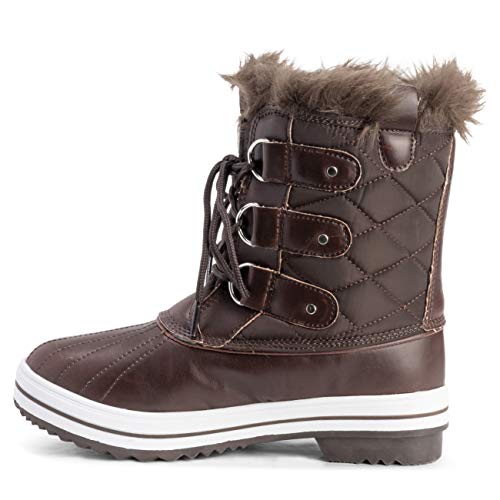 Mujer Nieve Bota Nylon Corto Nieve Lluvia Caliente Impermeable Botas - Castaño - 37