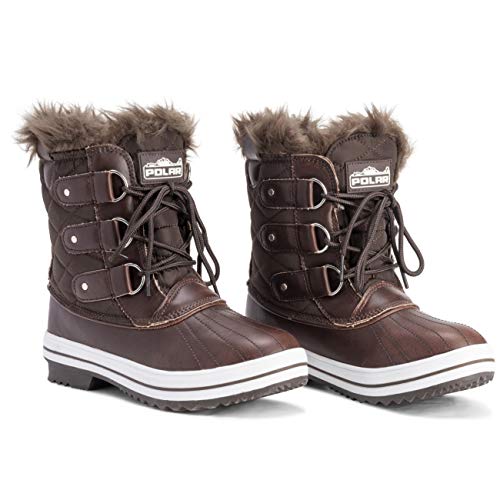 Mujer Nieve Bota Nylon Corto Nieve Lluvia Caliente Impermeable Botas - Castaño - 37