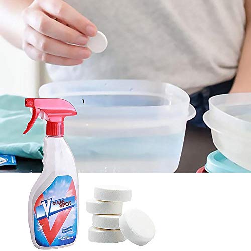 Multi Functional efervescent Spray Cleaner Set, Limpiador de espray efervescente para todo hogar de limpieza con 1 botella de spray Concentrado Home Cleaning Tool (10 piezas con botella) (02)