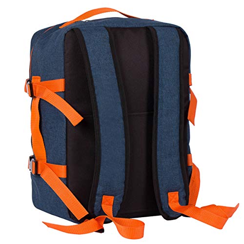 Multifunción Mochila de Equipaje de Mano Maleta de Viaje de Cabina Equipaje de Mano Aprobada para Transporte Aéreo Maleta para Todos los Vuelos Tamaño 40x30x20cm Azul Marino - Naranja [102]