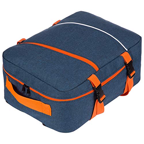 Multifunción Mochila de Equipaje de Mano Maleta de Viaje de Cabina Equipaje de Mano Aprobada para Transporte Aéreo Maleta para Todos los Vuelos Tamaño 40x30x20cm Azul Marino - Naranja [102]