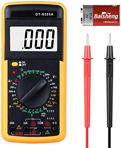 Multimetro Digital Profesional,Voltímetro Amperímetro Ohmímetro Probador Voltaje Multicomprobador AC/DC con Retroiluminación LCD para Laboratorio, Las Fábricas