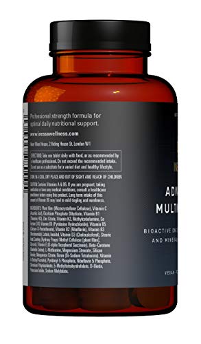 Multivitamínico de Inessa Wellness | Complejo Vitamínico contro el Cansancio con Coenzima q10 Antioxidante, Vitaminas A, B, C, D, E, K y Minerales | Complemento Vegano sin Gluten o Colorantes