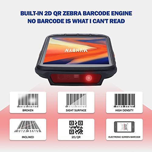 MUNBYN PDA Android 6.0 Industrial Lector Código de Barras de 2D Lente Zebra 5.2 Pulgadas con NFC/ 3G/ 4G/ GPS/Bluetooth Ordenador en Mano para Almacén, Restaurante, Mercado