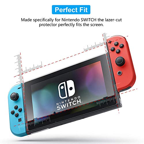 MUNDDY Protector de Pantalla de Cristal Templado para Nintendo Switch Espesor 0,30 mm,2.5D Round Edge,[9H Dureza] [Alta Transparencia] [Envio urgente 48H] (10 Protectores)