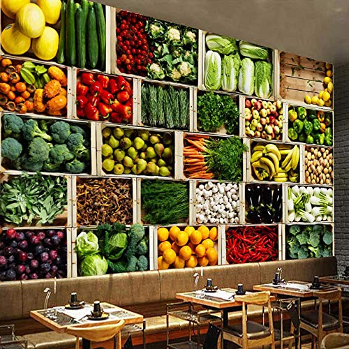 Mural De Pared 3D Personalizado De Frutas Y Verduras Papel Pintado De Foto De Tienda De Frutas Fondo De Supermercado Decoración De Pared Moderna  @150 * 105Cm