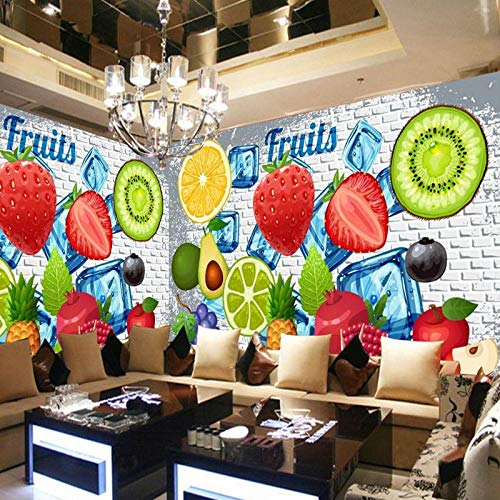 Mural Vinilos decorativos Papeles pintados de cocina con una variedad de coloridas frutas frescas Decoración del mobiliario del hogar Sala de estar del dormitorio Mural